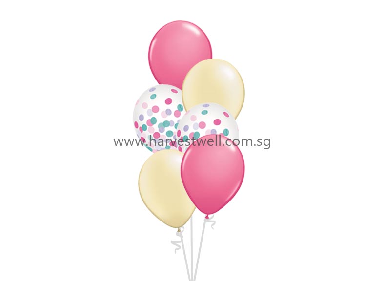 Create Your Own Bouquet 6 Balloons MIX Confetti